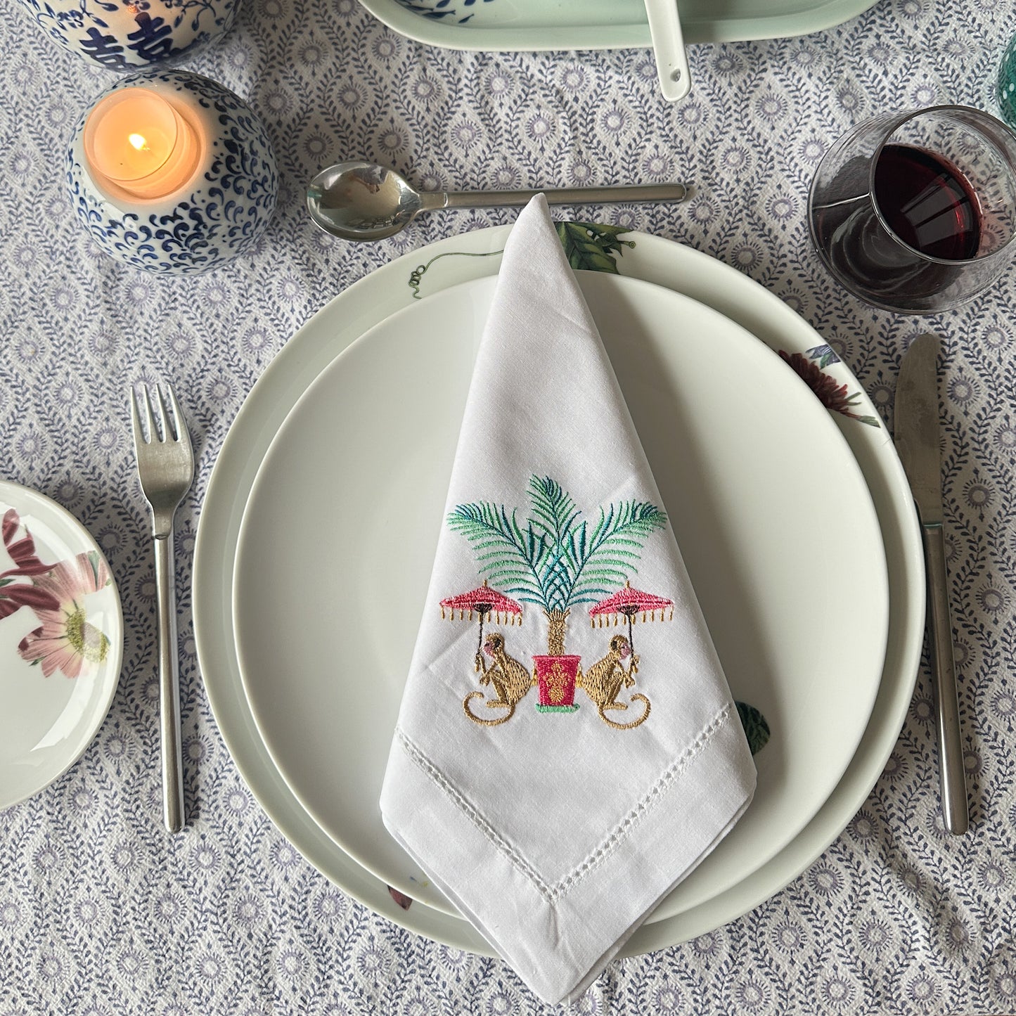 100% COTTON NAPKIN 4PC SET: Oriental Oasis