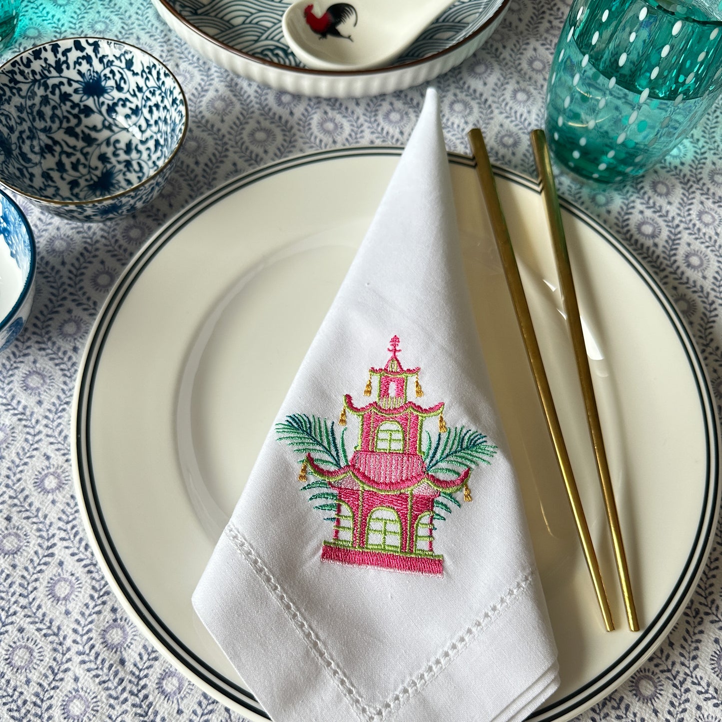 100% COTTON NAPKIN 4PC SET: Oriental Oasis