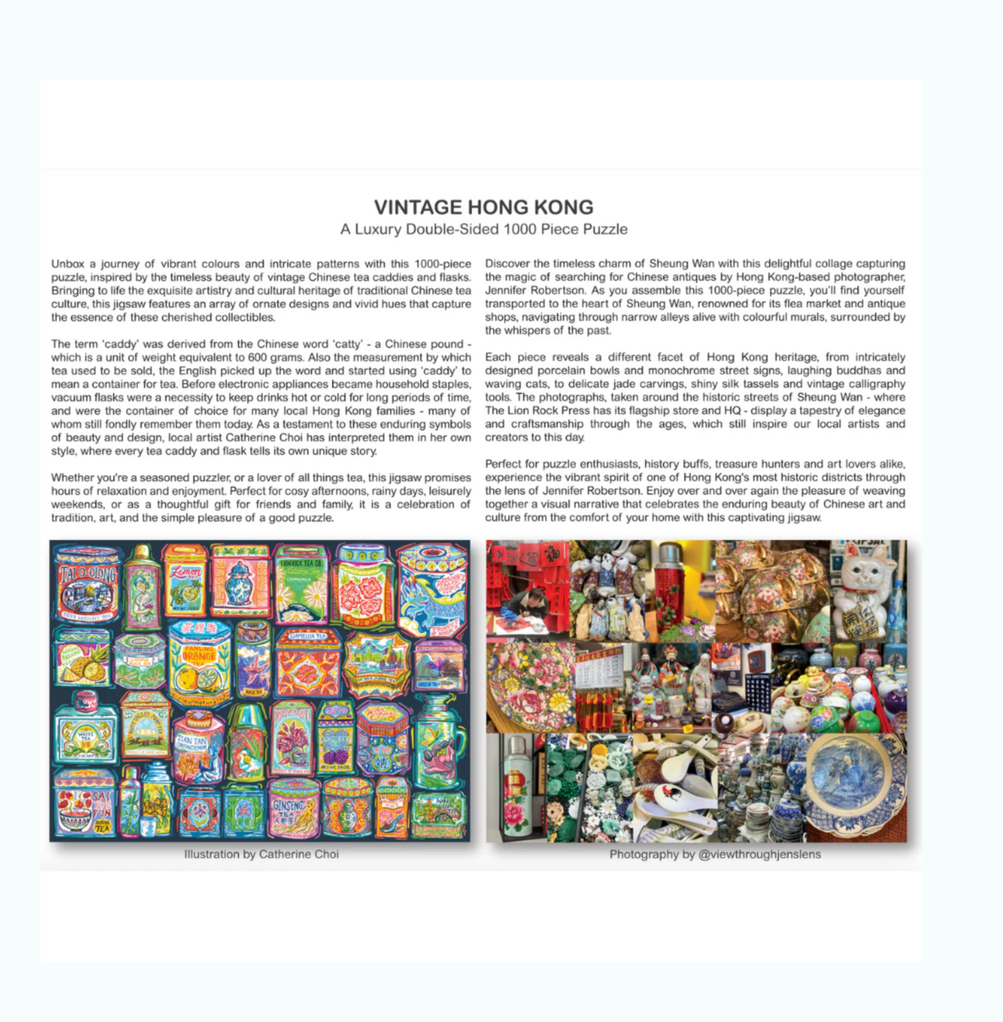 DOUBLE-SIDED 1000pc PUZZLE: Vintage Hong Kong