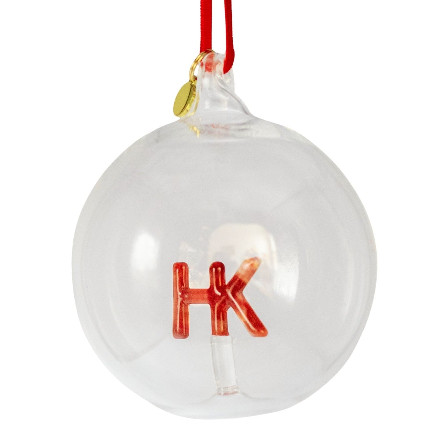 GLASS BAUBLE: HK Letter