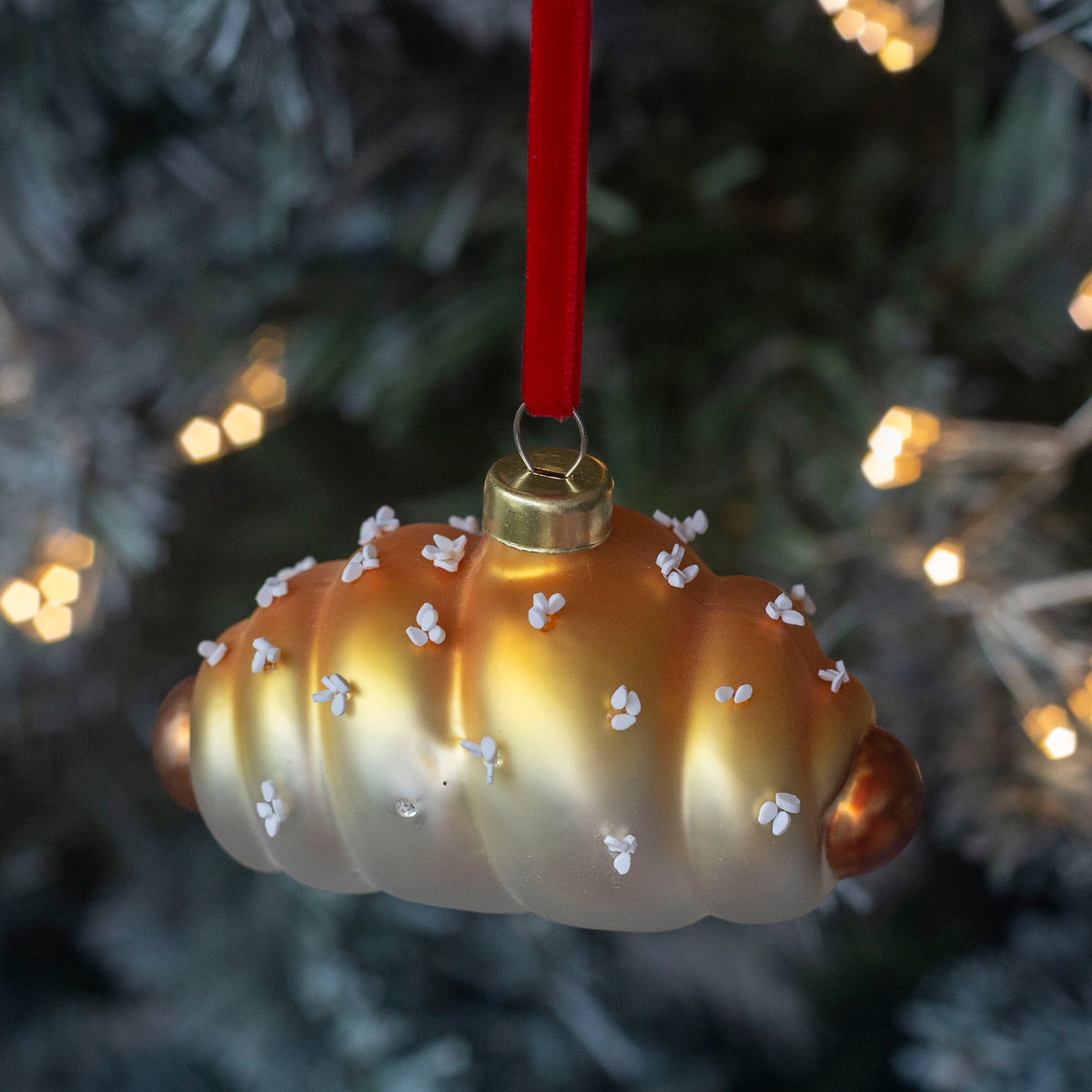 HAND PAINTED GLASS DECORATION: Sausage Bun