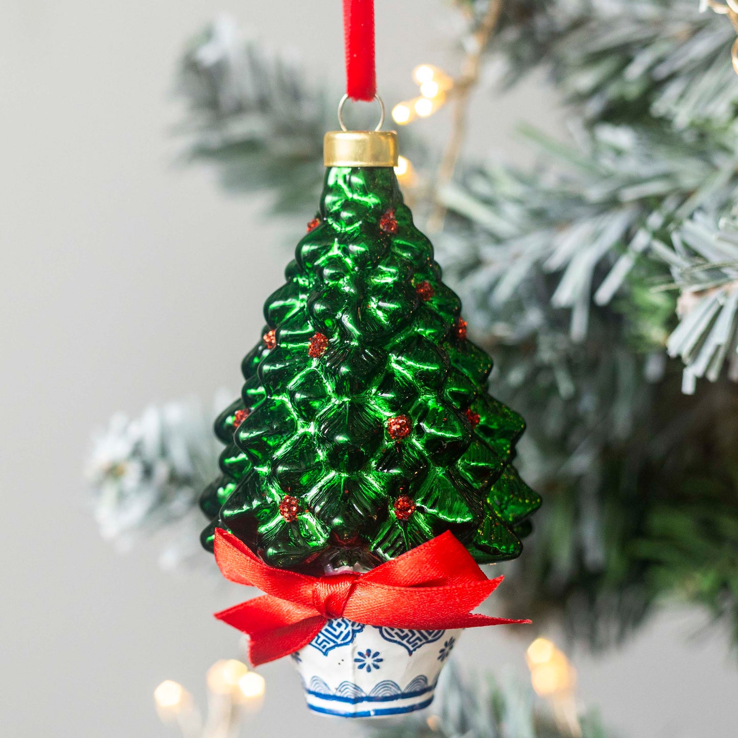 HAND PAINTED GLASS DECORATION : Chinoiserie Tree