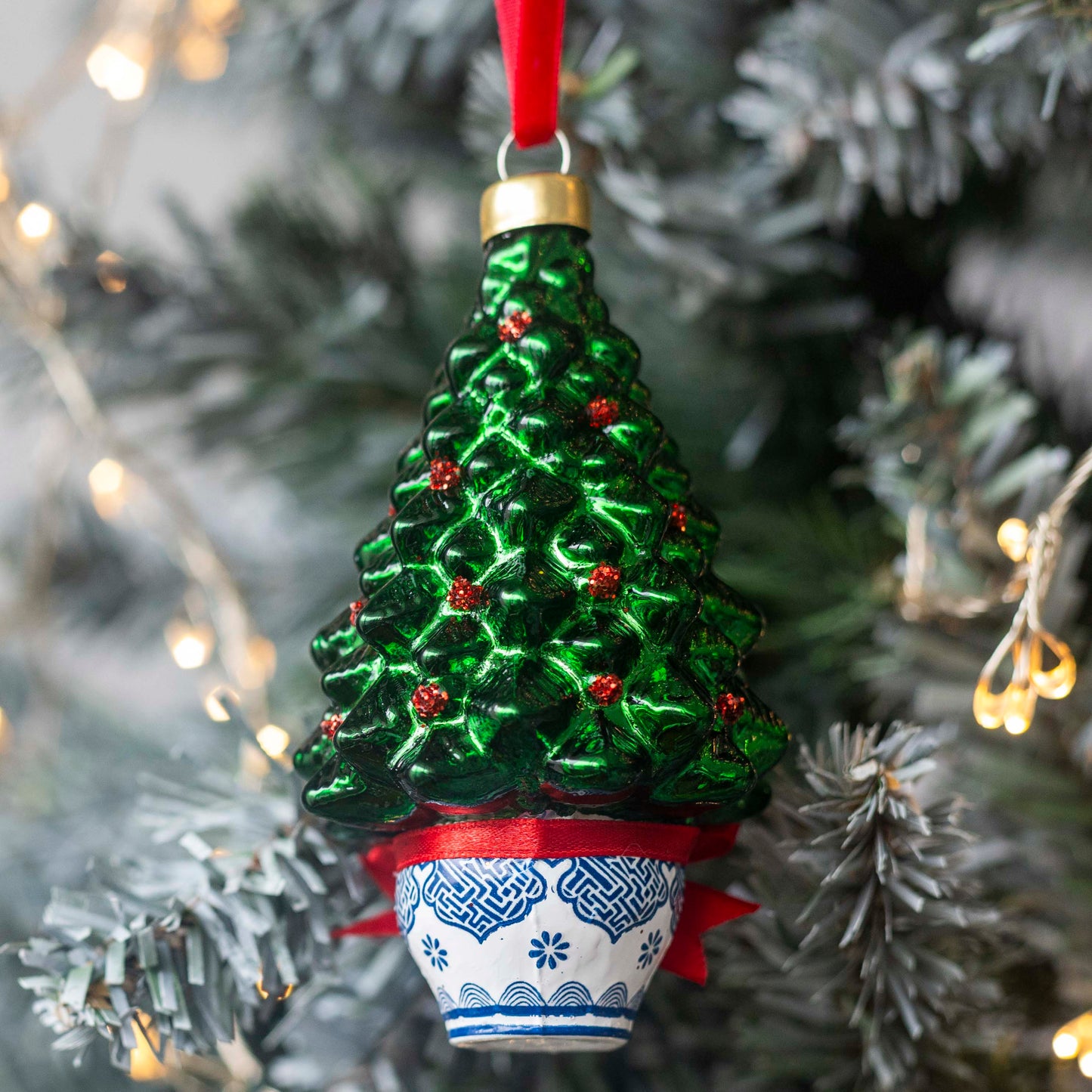 HAND PAINTED GLASS DECORATION : Chinoiserie Tree