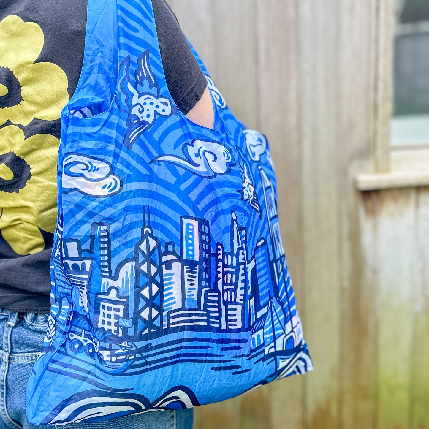 FOLDABLE SHOPPING BAG: Skyline