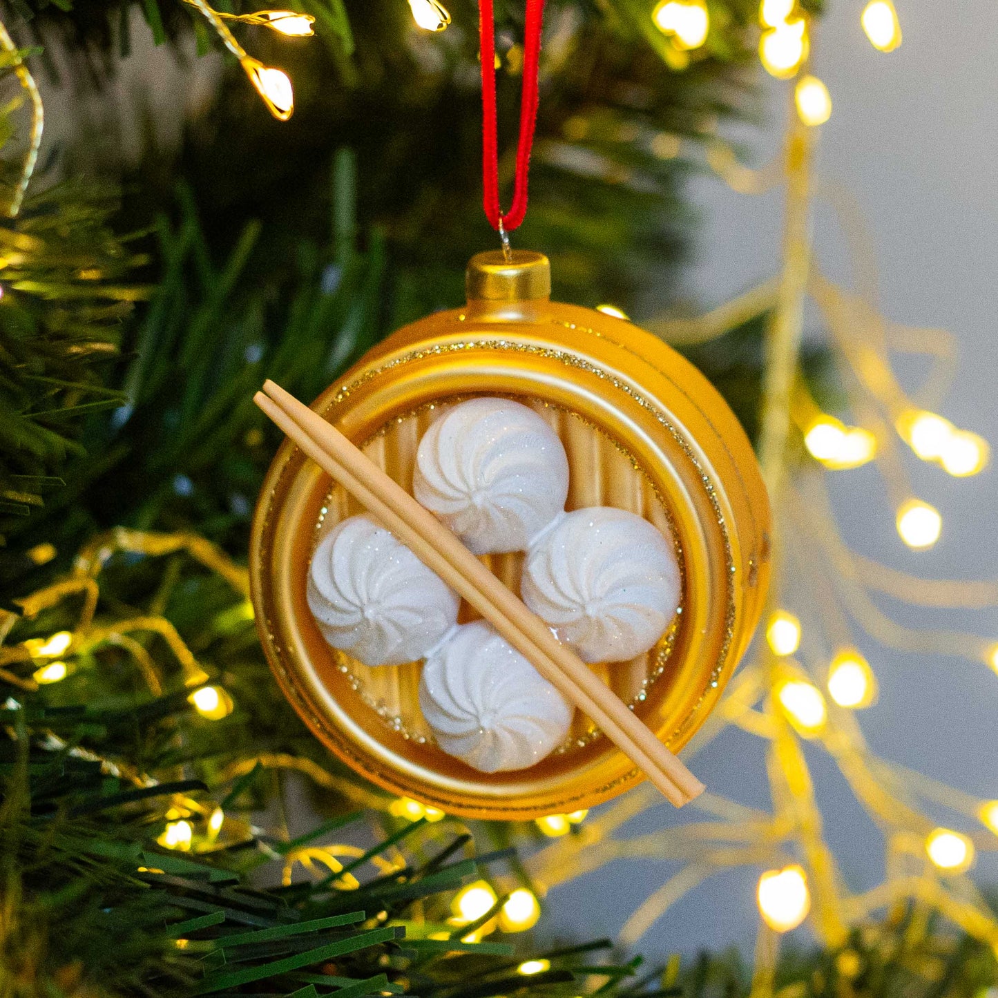 HAND PAINTED GLASS DECORATION : Steamed Buns