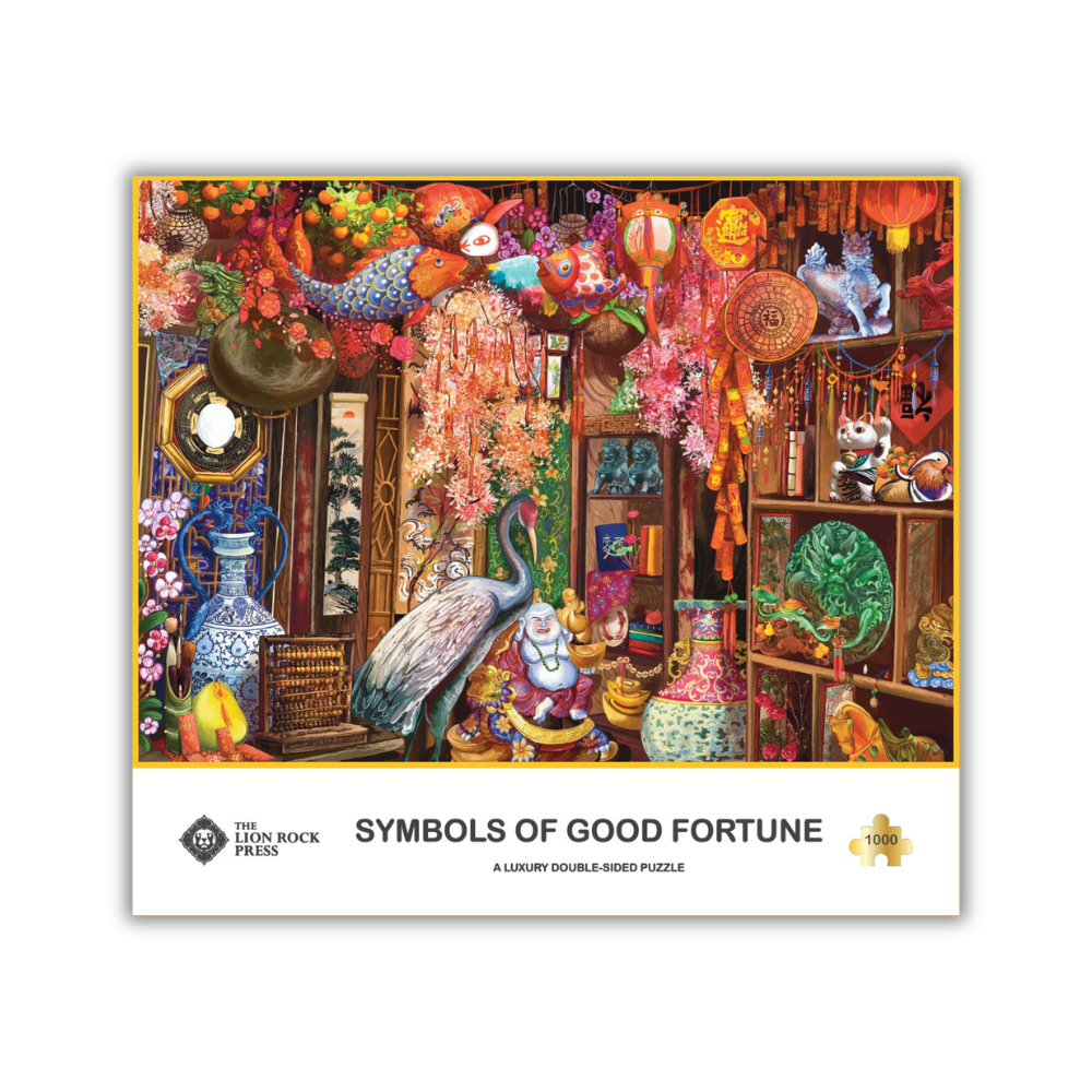 LUXURY DOUBLE-SIDED 1000pc PUZZLE: Symbols of Good Fortune