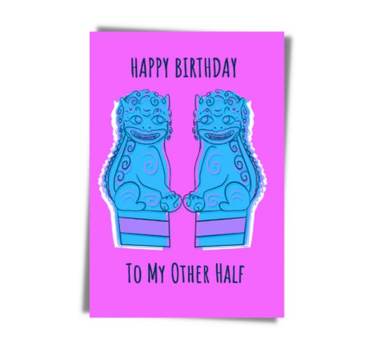 GREETING CARD: Happy Birthday- Foo Dog