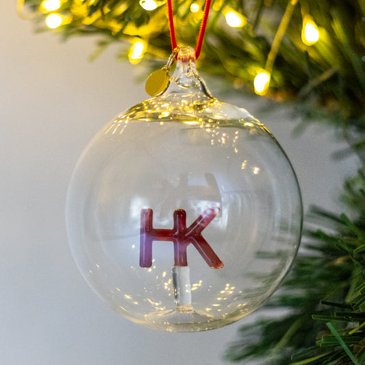 GLASS BAUBLE: HK Letter